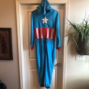 Captain America/Marvel Hooded Onesie Pajamas
